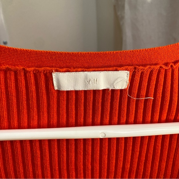 [XS] NEW H&M Womens Button Up Front Short Cardigan Long Sleeved Red Cropped - Picture 4 of 4